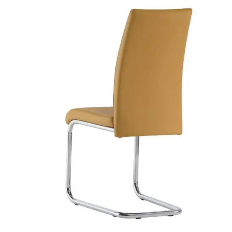 WOF Monaco PU Mustard Cantilever Dining Chair